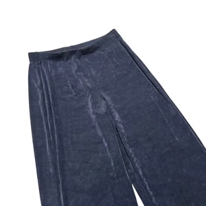 Chico's Wide Leg Slit Front Pants Stretch Velvet Blue Extra Small Regular - Picture 1 of 8