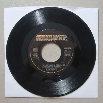 Ray Price There's Always Me, If It's All The Same To Vinyl 45 Monument VG 9-16 Foto 1 de 2