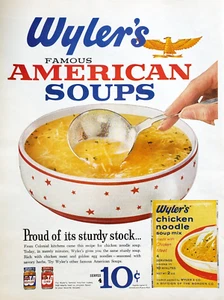 PRINT AD 1963 Wylers Famous American Chicken Noodle Soup Mix 10.5x13 - Picture 1 of 1