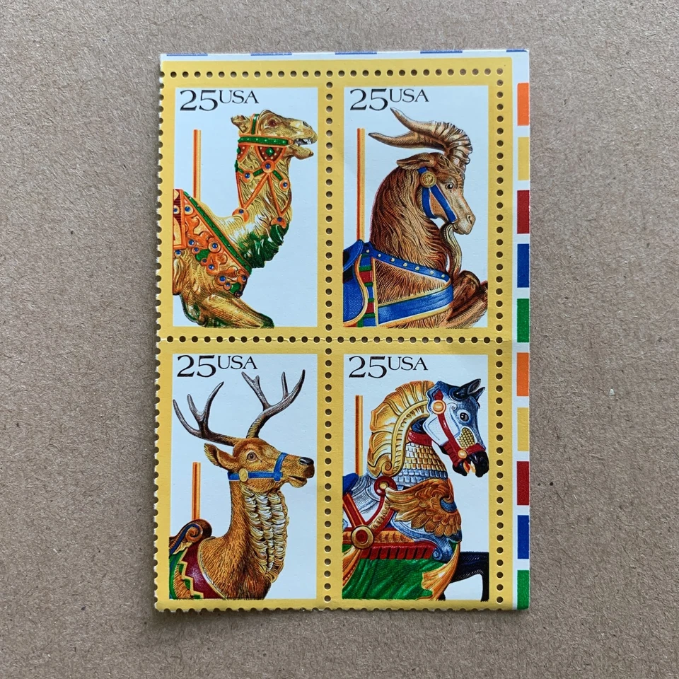Animals - MNH - Horse, Camel, Deer -  US Stamps Plate Block Of 4 - Memorabilia - Image 1 of 3