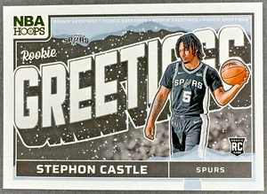 Aros Panini NBA Stephon Castle Rookie Greetings #13 Winter RC Spurs 2024-25 - Imagen 1 de 2