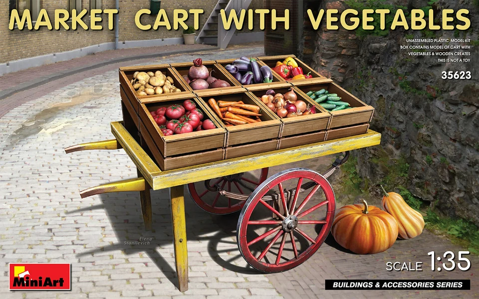 MINIART 1:35 ACCESSORI PER DIORAMA MARKET CART WITH VEGETABLES  ART 35623 - Immagine 1 di 1