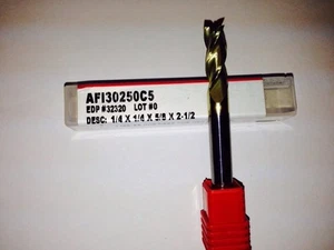 DATA FLUTE 1/4" STANDARD LENGTH 3 FLUTE END MILL - Picture 1 of 1