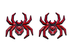 2 X Red Black Spider Emblem Fit F-150 Silverado Sierra RAM Black Widow Edition - Picture 1 of 9