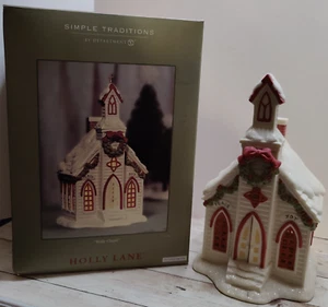 Department 56 Simple Traditions Holly Lane Chapel/ Church Snow Village Christmas - Picture 1 of 13