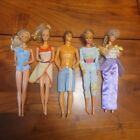 Lot of 5 Vintage 90's 80's Barbie Ken Dolls w/ Clothes Outfits 