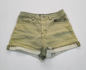 Volcom Shorts Teens 5 Green Denim Rolled Cut Off Casual Stylish Youth Kids - Picture 1 of 7