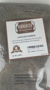 Linen Blackout Curtains 52" x 108" Burlap Effect, 2 Panels, Taupe Gray, Grommet - Picture 1 of 9