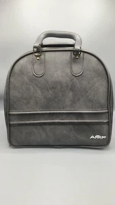 Vintage AMF Bowling Ball Bag Gray w/ Metal Shoe Under Rack / Inner Pocket  - Picture 1 of 9