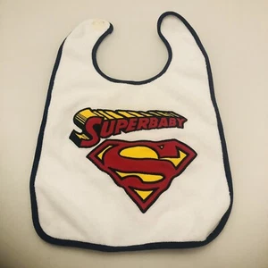 Vintage 1999 Warner Bros Superbaby Superman DC Comics Embroidered Baby Bib - Picture 1 of 12