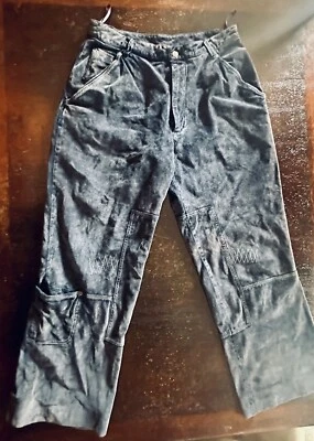 Pantalones de gamuza Wilson azules REALES para hombre 34x32 holgados 10" piernas Y2K Rave Goth Biker Y2K Foto 1 de 4
