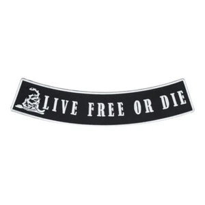 Live Free Or Die Black Bottom Rocker, toppe a dondolo Gadsden - Foto 1 di 3