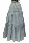 Ralph Lauren Skirt Size M Vintage Tiered 31X32  Jean Skirt Denim Cotton Light