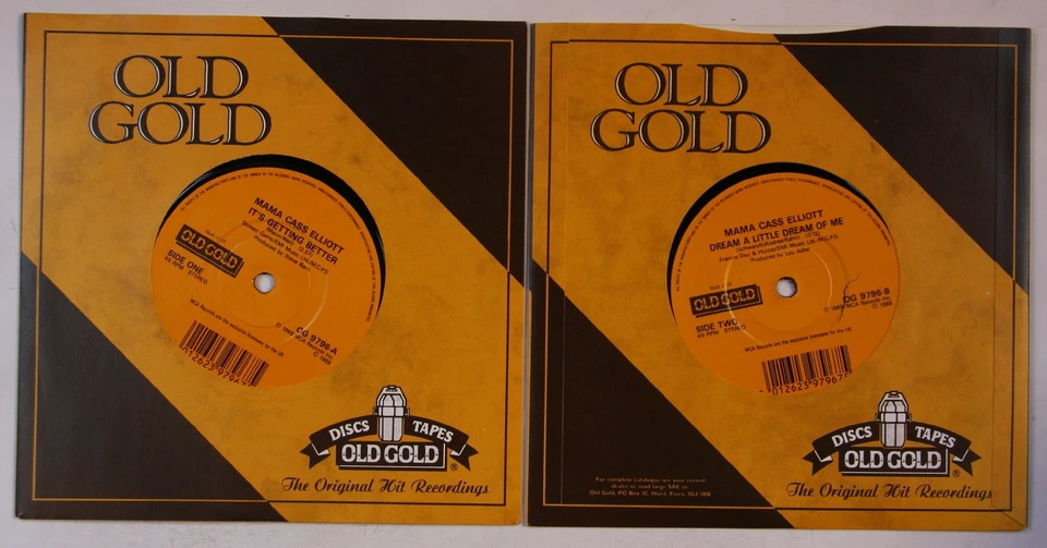 Mama Cass Elliot It's Getting Better UK 7inch Vinyl Single 1989 Old Gold - Bild 1 von 1