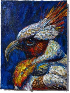 ORIGINAL OIL█PAINTING OCEAN ART█SIGNED 2025█OUTSIDER BIRD█NATURE ANIMAL REALISM - Picture 1 of 24