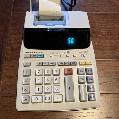 Sharp EL-1801V Printing Calculator Working Tested Electronic Calculator - Image 1 of 4