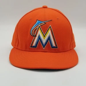 Gorra de béisbol naranja ajustada Miami Florida Marlins MLB New Era 59Fifty talla 8  - Imagen 1 de 6