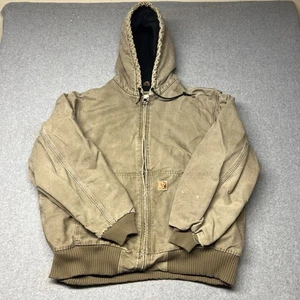 Vintage Carhartt Jacket Mens Size 2XL Canvas Hooded ASAP Rocky J130 DES Tan - Picture 1 of 15