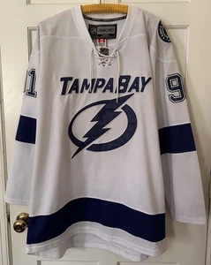 Reebok CCM Tampa Bay Lightning Bolts #91 Steven Stamkos C Jersey Fight Strap 56 - Picture 1 of 6