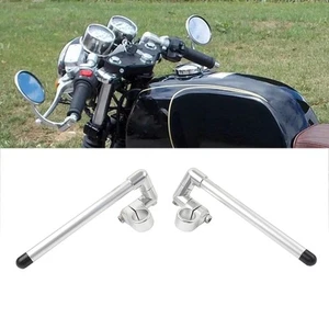 32MM Cafe Racer Bars 7/8" Motor Universal Clip-On Handlebar Fork Tube Silver - Picture 1 of 11