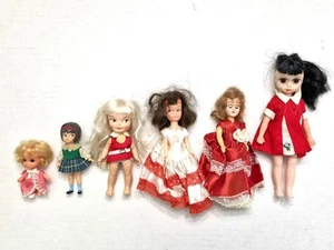 6x Bambole Vintage Remco Hasbro Dolly Darling, Hong Kong Giappone alte da 3" a 8" LEGGI - Foto 1 di 20