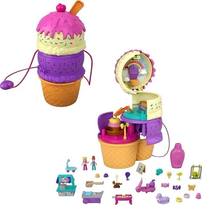 Polly Pocket Spin ‘n Surprise Compact Playset 3 Levels Ice Cream Cone NEW SEALED - Image 1 of 4