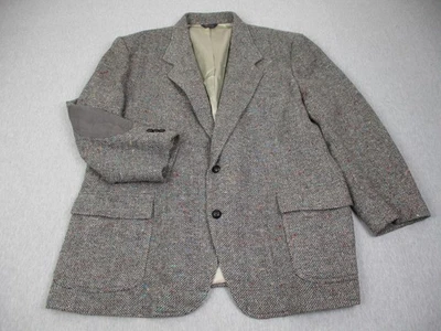 Vintage Pendleton Blazer Mens 52 Wool Tweed Sport Coat Elbow Patches Made USA - Image 1 of 4