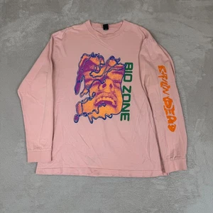 Brain Dead Bio Zone Shirt Pink Mens Medium Pink Preowned Stain Long Sleeve Tee - Picture 1 of 8