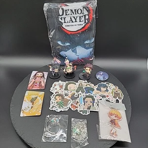 Lot of Demon Slayer Items Figures Necklace Stickers Bag Keychain Bracelet - Picture 1 of 24