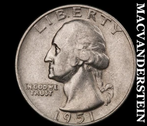 1951-S Washington Quarter - Scarce Better Date No Reserve #D4728 - Picture 1 of 2