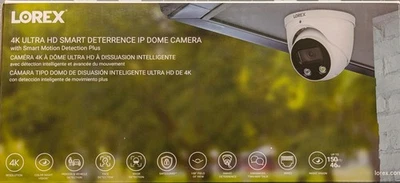 Cámara IP de disuasión inteligente Lorex E893DD-E domo 4K Ultra HD con cable de 100 pies NUEVA Foto 1 de 4