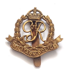 WW2 Military Police Cap Badge KC GVI Solid Brass Slider Vintage Original - Picture 1 of 6