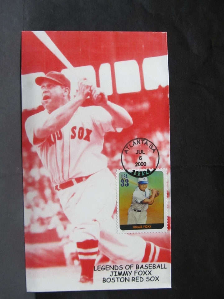 JIMMY FOXX LEGENDS OF BASEBALL  FIRST DAY COVER  stamp cachet FULL COVER - Image 1 of 1