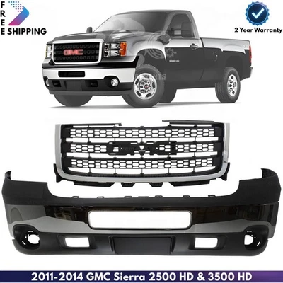 Front Bumper & Grille Assembly Kit For 2011-2014 GMC Sierra 2500 HD & 3500 HD Foto 1 de 4
