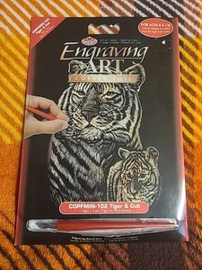 Kupferfolie Gravur Kunst Mini Kit 5"X7" Tiger & Cub - Bild 1 von 2