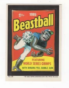 1985 TOPPS WACKY PACKAGES - BEASTBALL BUBBLE GUM CARDS #39 - Picture 1 of 10