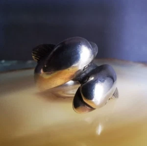 Ring Silber 925 tanzende Delfine anmutig ästhetisch schön 17,5mm - Bild 1 von 6