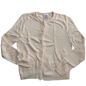 Vintage Copper Key Cream Cardigan Sweater With Pearl Buttons USA Girls Read b - Picture 1 of 9
