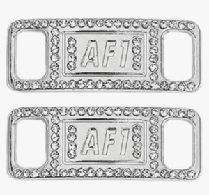 Nike AF1 Replacement Lace Tags Shoe badge SILVER Air Force Ones Dubraes Diamonds - Picture 1 of 4