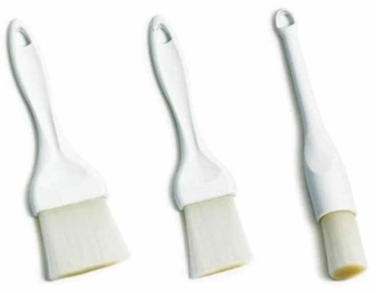 ZODIAC Pastry Brushes w/White Plastic Handle, Glazing Cooking Basting Baking 25/35/50mm