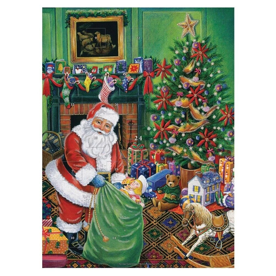 Santas Presents Advent 38 x 28 cm flat with 24 doors Carousel Advent Calendar - Image 1 of 1