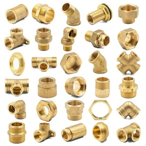 Messing Gewindefittings Verschraubung Nippel Muffe Winkel T-Stück Reduziert - Bild 1 von 39