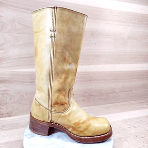Botas banana vintage años 70 Frye Campus para mujer 8 B amarillas 14L punta cuadrada occidentales - Imagen 1 de 16