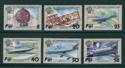 Fiji Scott #489-494 MNH Manned Flight Bicentenary CV$5+ 384489 Cover