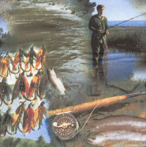 Backroads Experience Fly Fishing Quilt Fabric - 7/8 Yard Piece - Picture 1 of 2