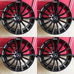 MERCEDES FIT 18 INCH BLACK 18/8.5 RIMS WHEELS SET4 NEW FIT E300 E350 E550 AMG - Picture 1 of 13
