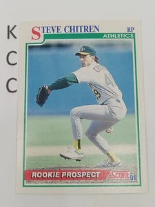 1991 Score Baseball Rookie Prospect #760 Steve Chitren Oakland Athletics - Picture 1 of 2