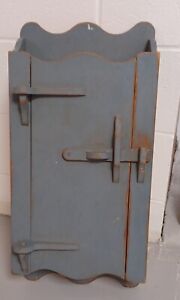 PRIMITIVE SMALL WALL HANGING CABINET CUPBOARD PAINTED COUNTRY FARMHOUSE RUSTIC 