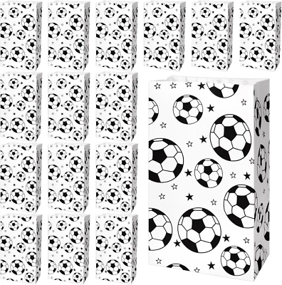 Paquete de 40 bolsas de papel para fiestas de fútbol, bolsas de regalo de fútbol, bolsas de golosinas de dulces Foto 1 de 4