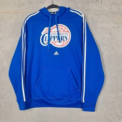 LA Clippers Hoodie Mens Medium Adidas Blue white striped NBA - Image 1 of 4